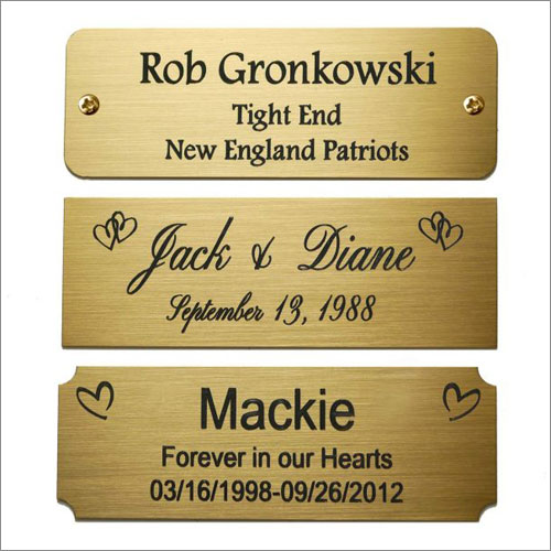 Laser Cut Brass Label