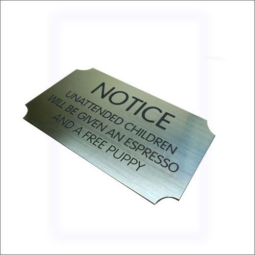Stainless Steel Name Plate Sample - JP Graphics Ahmedabad